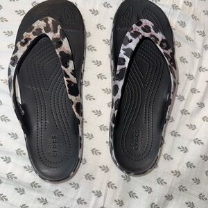 Crocs Women's Leopard Print Sandals